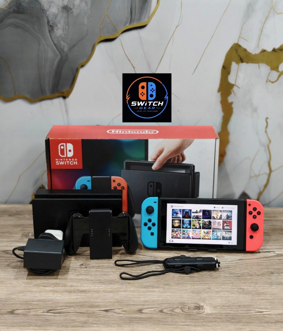Nintendo Switch V1 with Free Games (Category: Nintendo) located in Manila. Submitted by nswitchgear (Listing ID 1452616917, Image 3). Description: 🎮 𝐅𝐎𝐑 𝐒𝐀𝐋𝐄: 𝐍𝐢𝐧𝐭𝐞𝐧𝐝𝐨 𝐒𝐰𝐢𝐭𝐜𝐡 V1 𝐌𝐨𝐝𝐞𝐥 with Free Games 🛒💰₱7,999 🎮Comes with 8 Accounts with Multiple Shared Game list can be installed no need to buy expensive games for mean time :) 📦 Complete Set: • Nintendo Switch V1 console • Dock • Joy-Con (L & R) • Joy-Con grip • Joy-