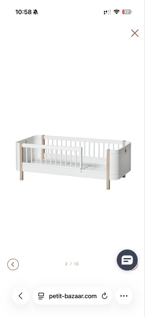 Oliver Furniture Wood Mini+ Junior Bed White/Oak （分類：兒童傢具 - 小童床）位於 Hong Kong。 由 mtaim 提交（商品編號 1452662651，圖片 1）。簡介： Buyer needs to arrange pickup, as it is, or disassemble on site. Mattress +$1500. Bought first hand from Petit Bazaar. Details of the bed please check link below. https://www.petit-bazaar.com/products/oliver-furniture-wood-mini-junior-bed-white-oak-furniture-olif-041465?currency=HKD&country=HK&utm_source=google&utm_medium=cpc&utm_cam