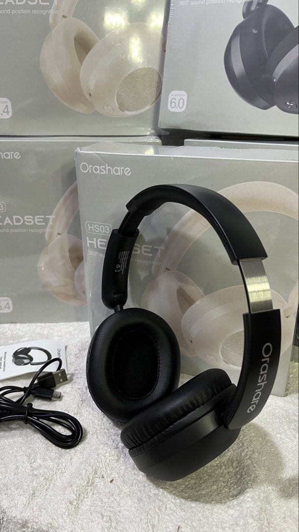 Orashare HS03 headset wireless (Category: Headphones & Headsets) located in Manila. Submitted by joharahmauna_18 (Listing ID 1452648869, Image 2). Description: Orashare HS03 Wireless Headphones HIFI Foldable Over-Ear Headset, 17 Hours Play Time With Mic BT 5.4 Open for take all Location: Novaliches qc Pick up / lalamove only .