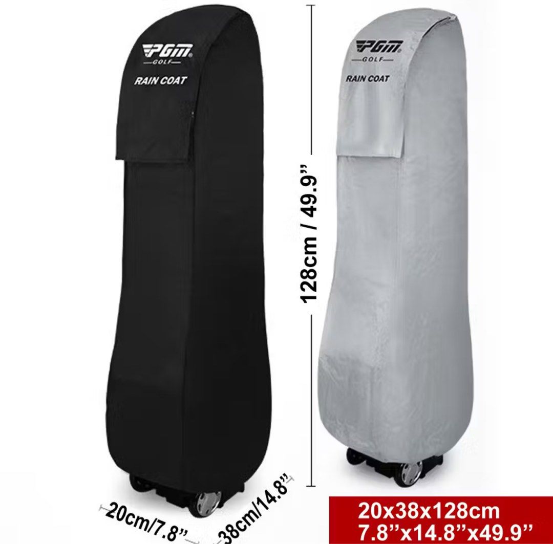 PGM Golf Bag Rain Coat Waterproof Cover (Category: Golf) located in Quezon City. Submitted by thriftshopmar (Listing ID 1452651236, Image 2). Description: - Protects your golf bag from rain and dust - Waterproof and dustproof 360° protection - Fits most standard golf bags and stand bags - Durable zipper and elastic hem for a secure fit - Available in black and grey - Easy to roll and store.