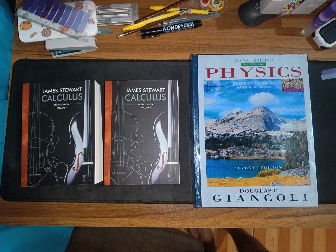 Physics + Calculus Textbook Bundle (3 Books) – ₱2,000 (Category: Textbooks) located in Caloocan City. Submitted by quickcloud-20d941 (Listing ID 1452641406, Image 1). Description: Selling this textbook bundle: Douglas C. Giancoli – Physics: Principles with Applications (7th Edition, Global Edition) (1,200) James Stewart – Calculus (8th Edition, Volume 1) SOLD James Stewart – Calculus (8th Edition, Volume 2) SOLD ✅ Good condition ✅ Pages are compl