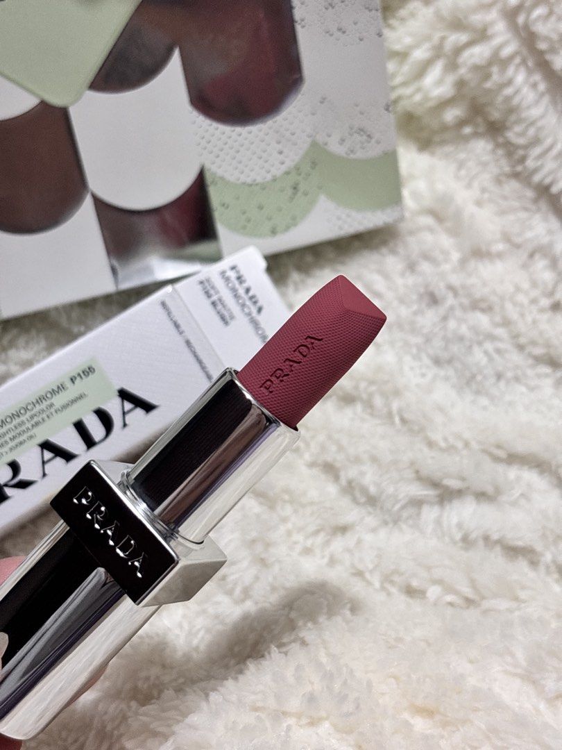 Prada Monochrome Lipstick (Category: Makeup) located in Taguig. Submitted by riideclutters (Listing ID 1452651071, Image 1). Description: - authentic !! - never used - shade: p155 - bought it at the greenbelt branch - rfs: i bought two prada lipstick last july and i’ve only used one, and won’t be needing the other one 😅 - used to sell it for 2,7 selling it now for 2,5 .