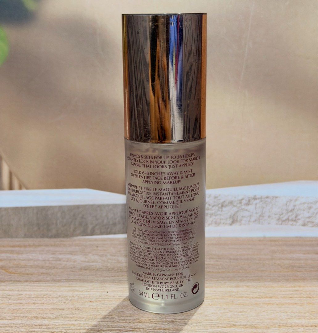 PRE-LOVED | Charlotte Tilbury Setting Spray 34ml (Category: Makeup) located in Binan City. Submitted by perfsloveph (Listing ID 1452689503, Image 2). Description: Used for 2 sprays. No haggling please. LAST PRICE POSTED! IG: @perfsloveph 💳 Gcash, Bank Transfer Same‑day delivery within Metro Manila, Laguna, and Cavite. J&T for other areas. Find your signature scent. Get yours now 🌹 DISCLAIMER: Any of the brands in our posts are not affiliated wi