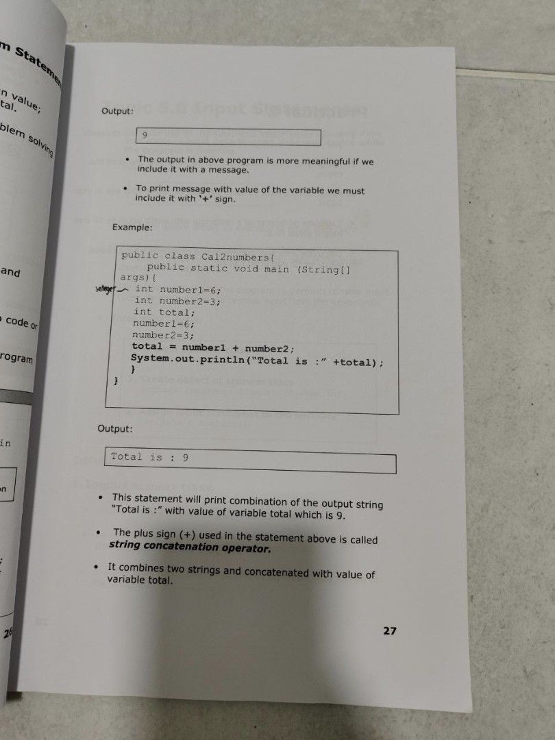 Programming for Beginners with Java SC025 Computer Science 2 (Category: Assessment Books) located in Kangar. Submitted by rewearstudioo (Listing ID 1452532964, Image 2). Description: - SC025 Computer Science 2, Session 2024/2025 - Practical step-by-step Java programming guide - Covers basic concepts and syntax - Ideal for beginners starting with Java - Author: Junaida Yahaya.