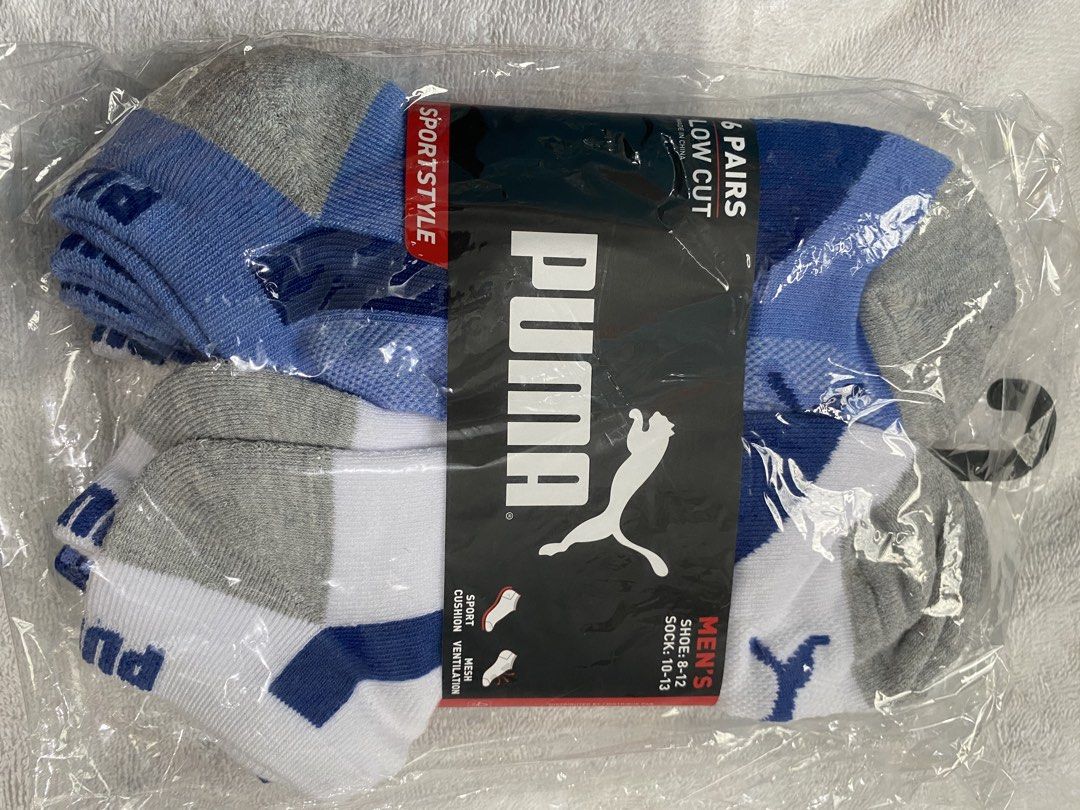 Puma Socks for Men Low cut (Category: Socks) located in San Antonio. Submitted by catz_online_shop (Listing ID 1452607363, Image 1). Description: SIZE:8-12 6 PAIRS CUSHIONED LOW CUT PAYMENT FIRST POLICY GCASH/BANK TRANSFER NO COD NO SHO**CHECKOUT.