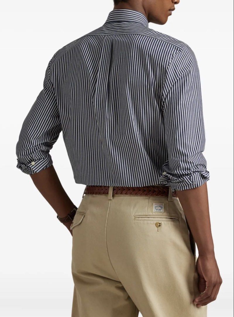 Ralph Lauren (Category: Tshirts & Polo Shirts ) located in Manila. Submitted by ssseaniee392653 (Listing ID 1452577392, Image 3). Description: - Brand: Ralph Lauren - Type: Long-sleeved shirt - Size: (Classic Fit) - Color: Blue and white stripes - Features: Embroidered red Polo player logo on chest - Condition: Great, well-maintained (used once only) and bought in UK Price are Negotiable Dm for the dimes.