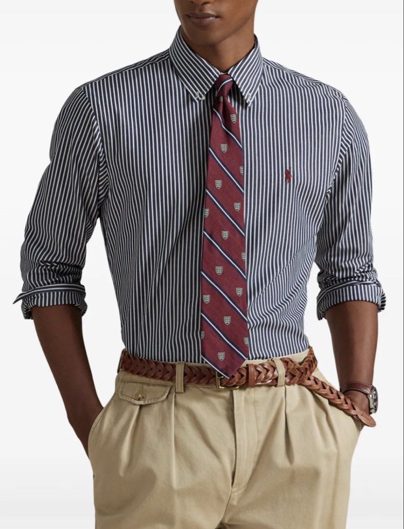 Ralph Lauren (Category: Tshirts & Polo Shirts ) located in Manila. Submitted by ssseaniee392653 (Listing ID 1452577392, Image 2). Description: - Brand: Ralph Lauren - Type: Long-sleeved shirt - Size: (Classic Fit) - Color: Blue and white stripes - Features: Embroidered red Polo player logo on chest - Condition: Great, well-maintained (used once only) and bought in UK Price are Negotiable Dm for the dimes.