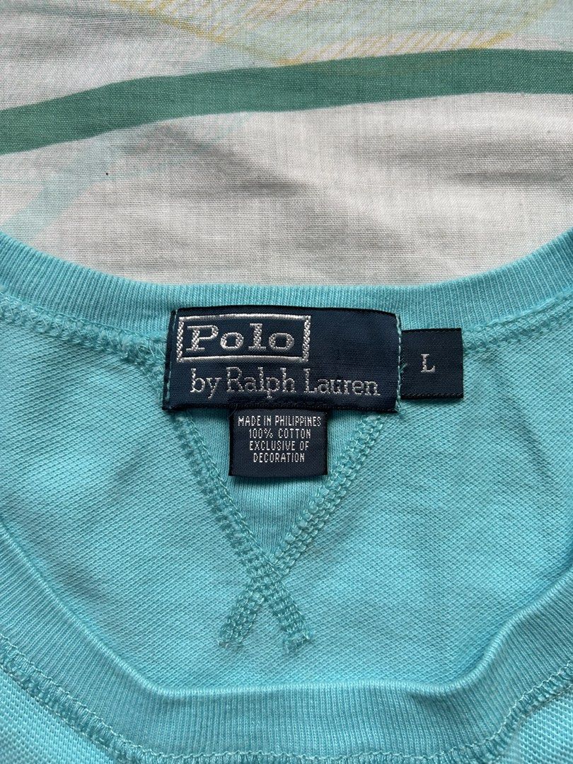 Polo Ralph Lauren Crewneck Sweatshirt (Category: Coats, Jackets and Outerwear) located in Dagupan City. Submitted by macavex (Listing ID 1452554334, Image 3). Description: Large on tag 24” x 28”.