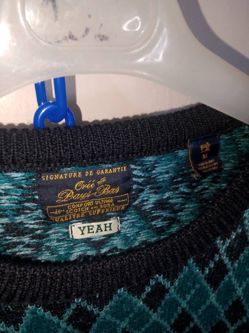 Scotch&Soda Wool Acrylic Knitted Sweater (Category: Coats, Jackets and Outerwear) located in Binan City. Submitted by incnt (Listing ID 1452685661, Image 2). Description: 1,000 Pesos only add shipping fee Scotch & Soda Wool Acrylic Knitted Sweater Size Medium 19" width armpit to armpit 26" Length Shoulder to Hem Excellent Condition No Issues Needs wash only "All brand names, logos, and images are registered trademarks of their respective owners. 