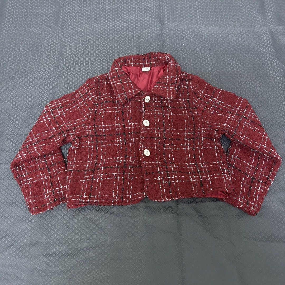 shein kidswear red maroon blazer and skirt set with beret hat (Category: Babies & Kids Fashion) located in San Juan City. Submitted by thelyst (Listing ID 1452689708, Image 2). Description: ❗️color may vary due to lighting. 🏷️ brand: shein kidswear 🌈 color: red maroon ✨ blazer and skirt set with beret hat ✨ perfect for holiday/winter ✨ only used once 💰 price: ₱400 📏 measurements: size 7Y top: L 13in | W 14in | sleeve 17in bottom: L 12.5in | W