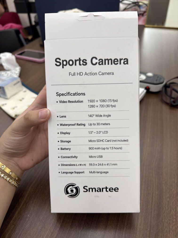 Smartee Sports Camera HD Action Camera (Category: Cameras) located in Quezon City. Submitted by hotskittles9 (Listing ID 1452613377, Image 2). Description: Product is sealed and unopened.