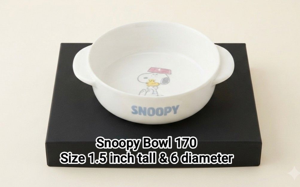Snoopy Ceramic Bowl (Category: Dinnerware & Cutlery) located in Binan City. Submitted by mayjhe (Listing ID 1452637797, Image 1). Description: 💛 For Sale 💛 🌸 Snoopy 🍀 Ceramic Bowl 📍 Condition: Good 💰 Price is ₱ 170.00 👉 Other details posted 🇵🇭 Location Biñan Laguna 🛵 Courier J& T and Lalamove 📋 Shipping by schedule 📍 NO COD & COP 📌 All items are carefully packed and labeled with Fragile stickers for breakable goods. However, once the