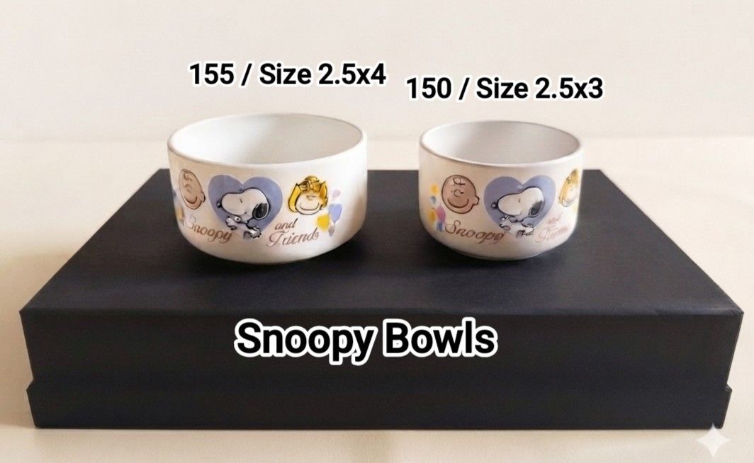 Snoopy Ceramics Bowl (Category: Dinnerware & Cutlery) located in Binan City. Submitted by mayjhe (Listing ID 1452629173, Image 1). Description: 💛 For Sale 💛 🌸 Snoopy 🍀 Ceramics Bowl 📍 Condition: Good 💰 Price is ₱ 155.00 & 150.00 👉 Other details posted 🇵🇭 Location Biñan Laguna 🛵 Courier J& T and Lalamove 📋 Shipping by schedule 📍 NO COD & COP 📌 All items are carefully packed and labeled with Fragile stickers for breakable goods. Howeve