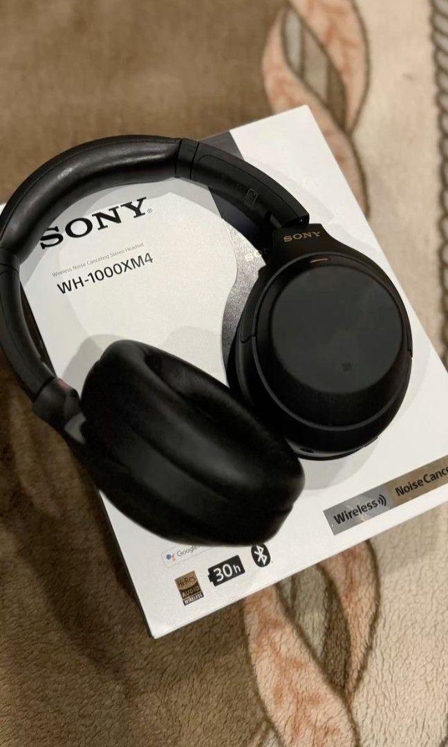 SONY XM4 (Category: Headphones & Headsets) located in Caloocan City. Submitted by familyisone (Listing ID 1452638895, Image 2). Description: Sony xm4 its in perfect condition however no case but box and Warranty card is included and headphones RFS: Stopped using xm4 because I started using bose earbuds.