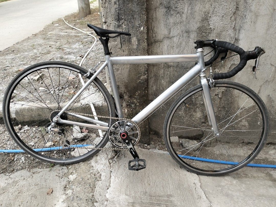Specialized roadbike (polished) (Category: Bicycles) located in Antipolo. Submitted by mapleesyrp (Listing ID 1452651417, Image 1). Description: frame: specialized allez sport 2002 48st 56tt fork: kinesis allumium fork standard size seatpost: elita one carbon 27.2 seat clamp: risk aluminum ultralight headset: unknown standard non thread type stem: unknown dropbar: ktra saddle: elita one carbon fiber shifter: shimano tiagra old model callipers: sh