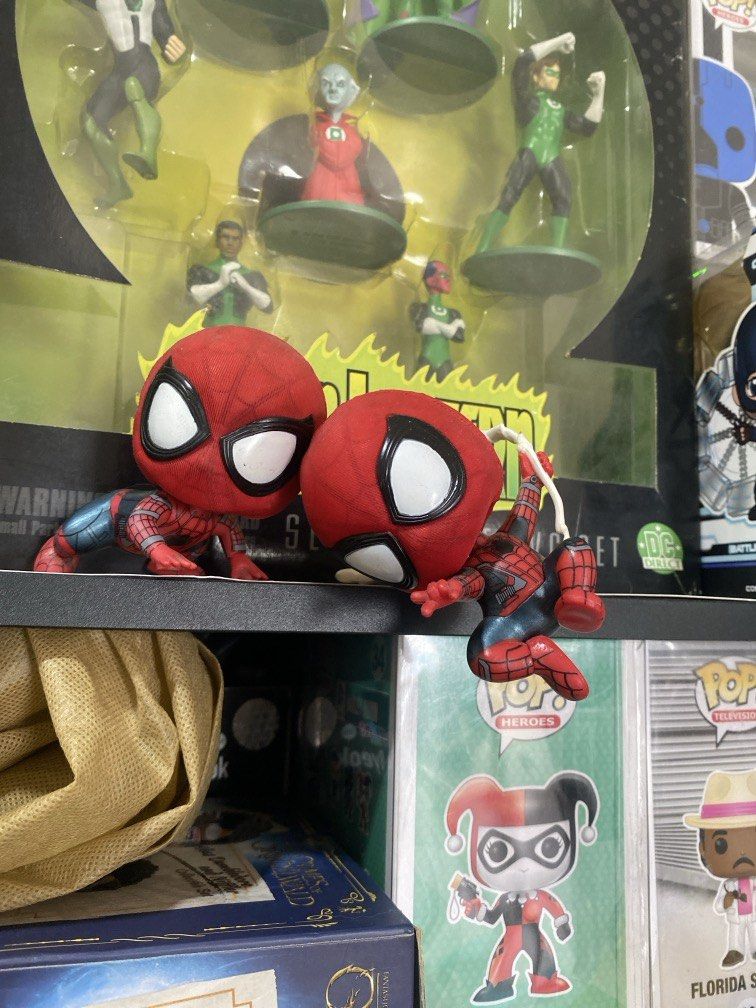 Spider-Man Figures Magnetic (Category: Figurines & Statues) located in Manila. Submitted by declutterthingzzz (Listing ID 1452662462, Image 1). Description: - Two collectible Spider-Man Funko Pop figures. - One figure is designed to hang off a shelf. - The other figure is posed on a shelf. - Perfect for any Marvel or Spider-Man enthusiast. ₱350 each magnetic.