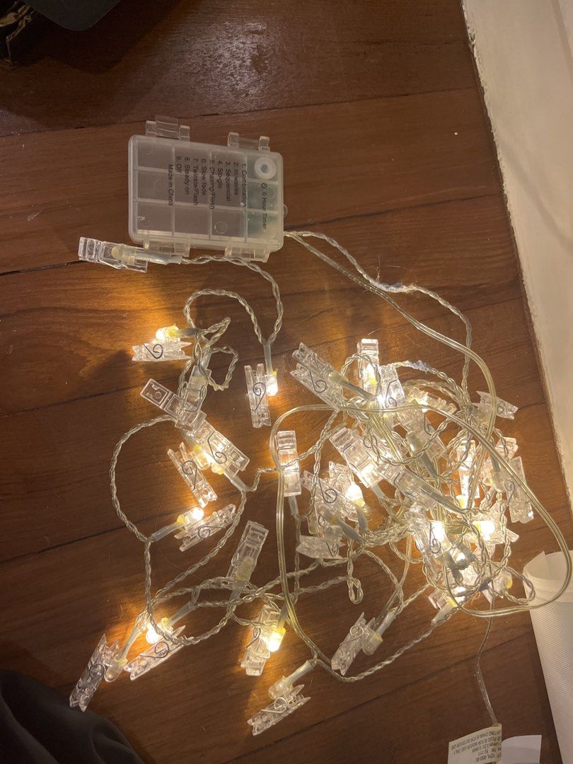String Lights (Category: Lighting) located in Singapore. Submitted by laughinglavender (Listing ID 1452660666, Image 2). Description: Lights work perfectly fine. No need for batteries just need to plug it into a socket in wall. .
