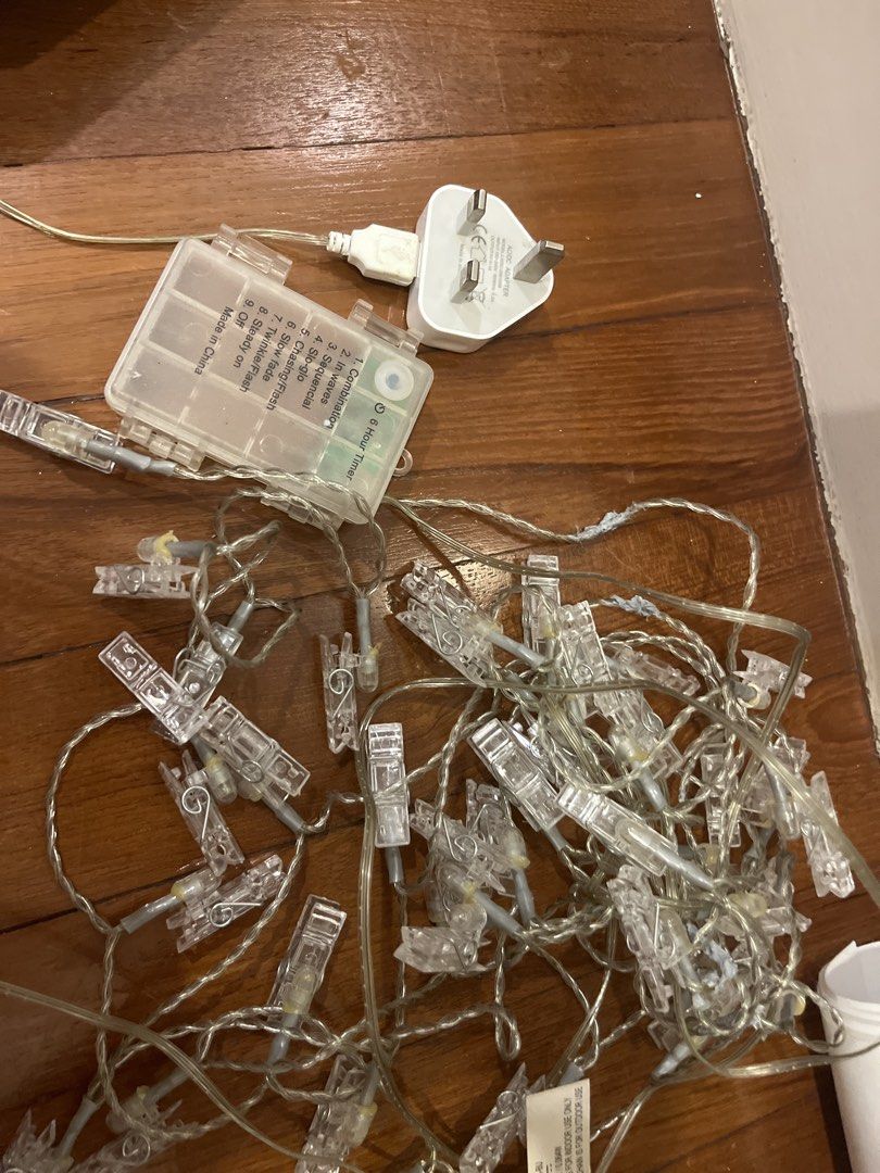 String Lights (Category: Lighting) located in Singapore. Submitted by laughinglavender (Listing ID 1452660666, Image 3). Description: Lights work perfectly fine. No need for batteries just need to plug it into a socket in wall. .