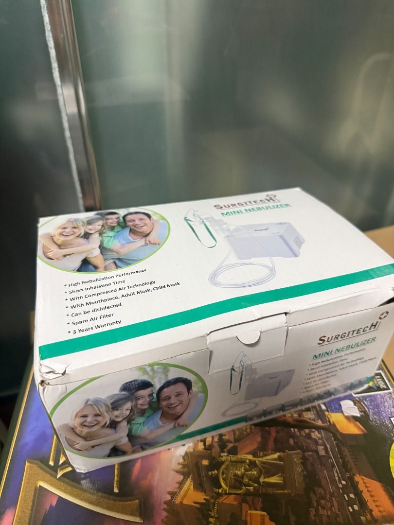 SURGITECH Mini Nebulizer with Complete Accessories (Category: Medical Supplies & Tools) located in Quezon City. Submitted by sabbeewabee (Listing ID 1452590611, Image 2). Description: USED ONCE ONLY - Surgitech Mini Nebulizer - Complete accessories included.