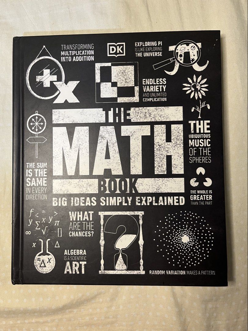 The Math Book: Big Ideas Simply Explained by DK (Category: Textbooks) located in Cabanatuan. Submitted by maligamgam (Listing ID 1452610780, Image 1). Description: - Title: The Math Book: Big Ideas Simply Explained - Ideal for: Anyone curious about mathematics. - Highlights: Explains complex ideas in a simple, accessible way. - will send more phots upon request..