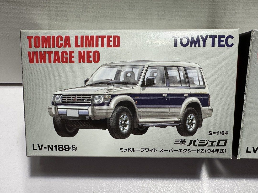 Tlvn Mitsubishi Pajero (Category: Vehicle & Diecast Models) located in Las Pinas. Submitted by tophiers (Listing ID 1452590704, Image 1). Description: For Sale: Tomica Limited Vintage Neo TLVN Mitsubishi Pajero - Brand new in original packaging NO SWAPS :) Price As Follows: Tlvn LV-N189a (White Grey) 2,000 Tlvn LV-N189b (Blue Grey) 2,000 Price Fixed ( no lowballers pls) Sorry, i dont do swaps 📍 Las Pinas MOD: Buyer Books for Courier Meet-Ups: Su