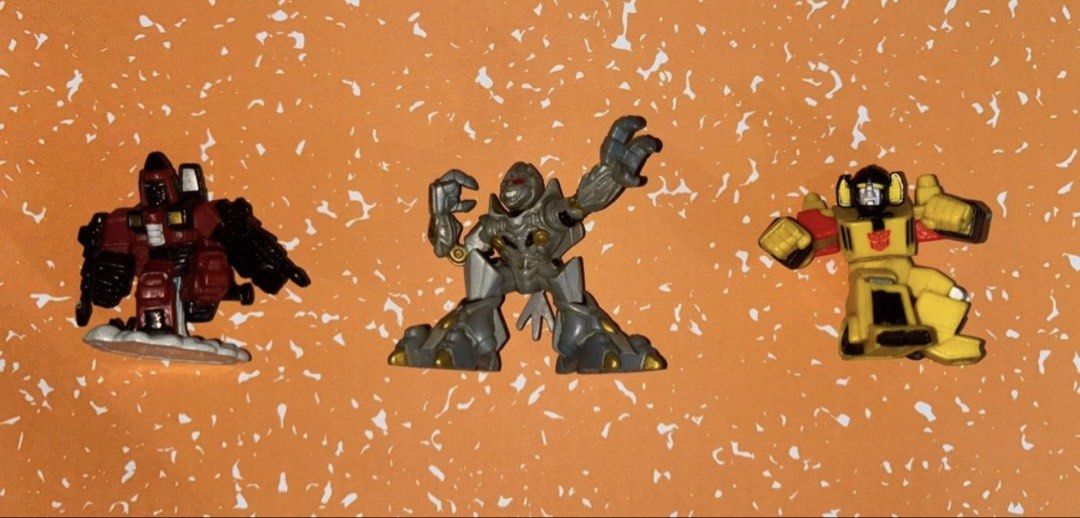 Transformers Robot Heroes Set - Megatron / Thrust / Sunstreaker (Category: Action & Battle Toys) located in Quezon City. Submitted by dardsa (Listing ID 1452656387, Image 1). Description: WYSIWYG Sold as Set - ₱700 If per piece - 250 each.