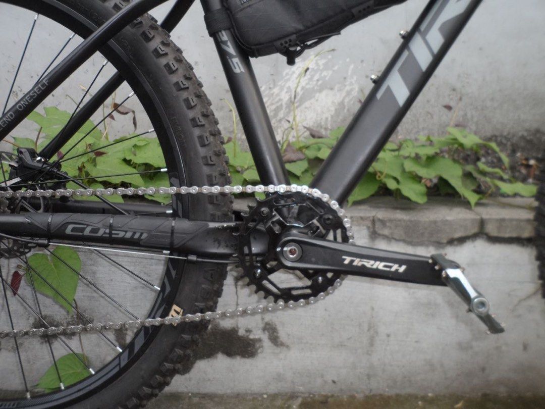 TRICH Mountain Bike 27.5 - Black (Category: Bicycles) located in Manila. Submitted by qothcides (Listing ID 1452655229, Image 3). Description: - Selling my bf’s Tirich Cosmo 27.5 mountain bike, purchased brand new in February. Lightly used with minor cosmetic scratches and slight surface rust on some parts. No effect on performance and rides smoothly. PRICE: ₱11,500 (Negotiable, total spent w upgrades and accessories is 15.8k) Included upgrades: 