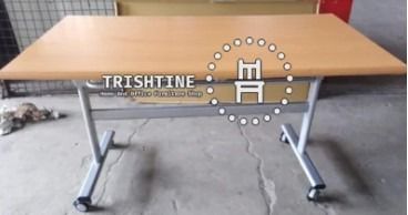 TRT-006 | Foldable Training Table with Caster Wheels (Category: Office Furniture & Fixtures) located in Quezon City. Submitted by kenn09532814181 (Listing ID 1452560045, Image 2). Description: Available size -W100xD45xH74 cm -W100xD70xH74 cm -W120xD70xH74 cm -W140xD70xH74 cm -W150xD70xH74 cm -W160xD70xH74 cm -W180xD70xH74 cm Finish: Light gray, Woodgrain Material: MDF board, Steel Legs *folding feature *with second layer *with locking caster whee