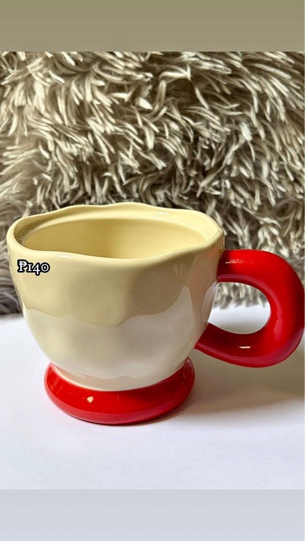 Unique Ceramic Mugs with Colorful Handles (Category: Coffee & Tea Tableware) located in Manila. Submitted by jcv.25 (Listing ID 1452541515, Image 1). Description: - Set of unique ceramic mugs - Fun and quirky designs - Available handle colors: red, plain yellow, skeleton face, blue, tan - Ideal for morning coffee or tea - Great for gifting or adding personality to your kitchen ₱120 each 2 for ₱230.
