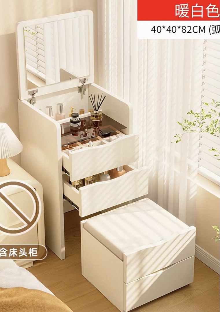 Vanity Table (Category: Shelves, Cabinets & Racks) located in Singapore. Submitted by cuppicakegumdrop (Listing ID 1452697688, Image 1). Description: 40x40x80 cm Bought 2 of the same item by accident. Easy to fix. Open to nego for fast deal. Meet at Hougang .
