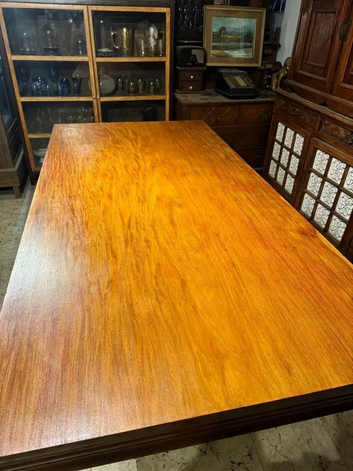 Vintage Dining table 1Piece top narra (Category: Tables & Sets) located in Manila. Submitted by carmelites36250 (Listing ID 1452566531, Image 3). Description: #forsale #narrafurniture #furniturestore Dining table Vintage ❤ Vintage 8 Seater 1pc top Narra Dining Table #16 Length: 72 inches (6ft) Height: 31 inches Width: 36 inches Pick up @shop/ Delivery 🚚🚚🚚 Pm me ☎☎☎☎.