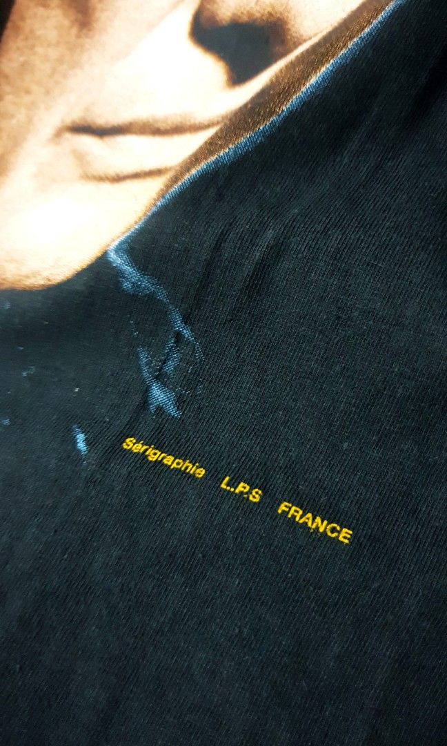 Vintage Johnny Hallyday (Big Face) (Category: Tshirts & Polo Shirts ) located in Taguig. Submitted by thriftedminds (Listing ID 1452650483, Image 3). Description: Item: Johnny Hallyday (Big Face)🔥 Size: La Royal Euro Tag (L) Width: 21.5 Length: 29 Condition: Excellent Issue: Visible Tiny pinhole at back, Hairline DM to purchase 📩.