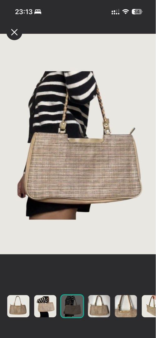 Vintage Sotrina Woven Bag (Category: Tote Bags) located in Pasay City. Submitted by letherdeclutter (Listing ID 1452664759, Image 3). Description: Size and deets at the last pic Accidentally marked this as sold so i'm reposting .
