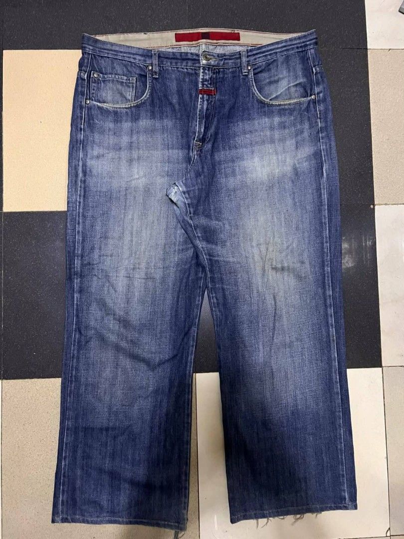 Y2k Marithe Francois Girbaud Denim Jeans (Category: Jeans) located in Caloocan City. Submitted by Tulokss (Listing ID 1452686018, Image 3). Description: - Classic Marithe Francois Girbaud denim jeans - Blue wash - baggy fit - Unique distressed details on knees and hem - Ideal for casual wear - Please check photos for specific wear details.