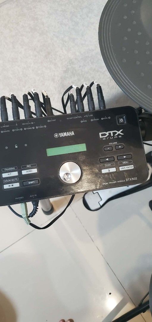 Yamaha DTX Drums DTX502 Electronic Drum Trigger Module Set (Category: Musical Instruments) located in Taytay. Submitted by ramenyou (Listing ID 1452636595, Image 1). Description: - Yamaha DTX502 electronic drum module - Snare drum pad - Tom pads - -hat pad - Crash cymbal pad - Ride cymbal pad - Drumsticks - Drum stool - All necessary cables and connections - Ready to play - perfect for practice or performance!.