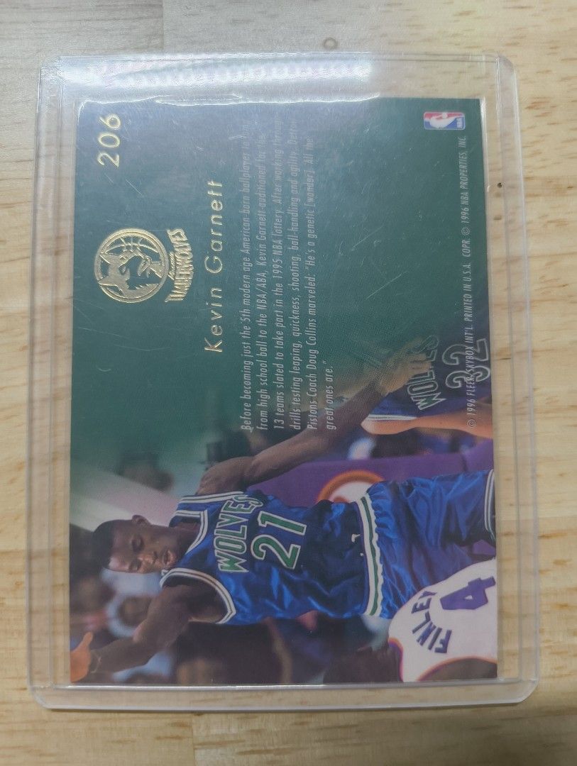 1995-96 Flair Kevin Garnett RC (Category: Raw Singles) located in Pasig City. Submitted by x119362 (Listing ID 1447398653, Image 2). Description: - 1995-96 Flair Kevin Garnett RC - Kevin Garnett's Rookie Card - Card Number: 206 .