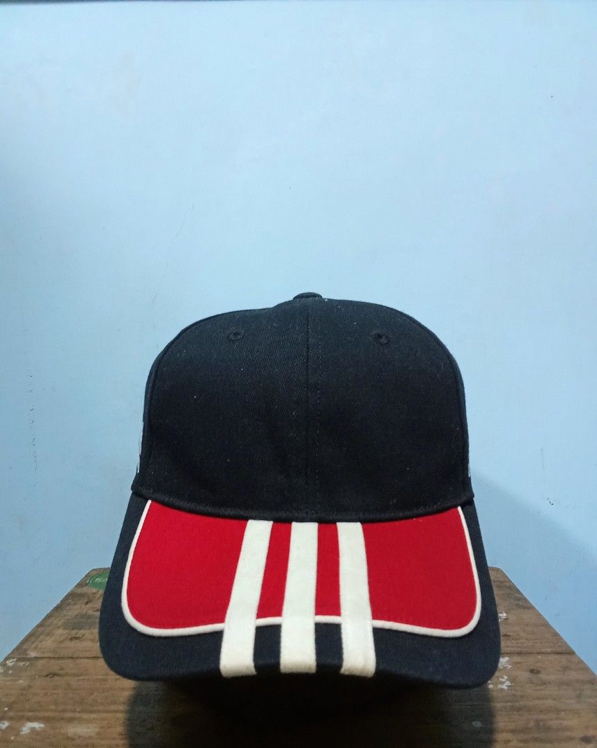 Adidas Cap Black Red White 3-Stripes (Category: Caps & Hats) located in Pagsanjan. Submitted by tomsupply (Listing ID 1447355615, Image 1). Description: - Classic Adidas cap - Iconic red and white 3-stripes on the brim - Embroidered Adidas logo on the side - Adjustable strap for a comfortable fit - Ideal for everyday style and sun protection.