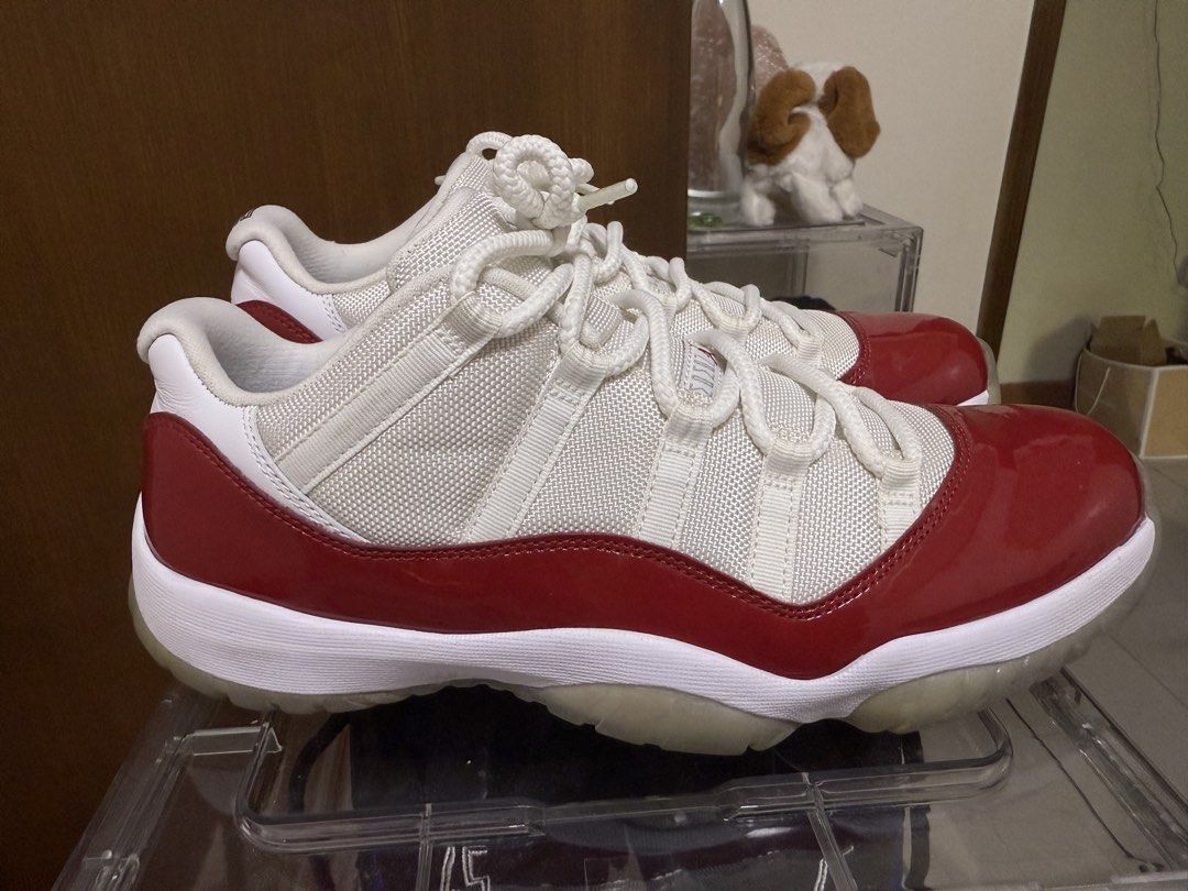 Air Jordan 11 Retro Low "Cherry" (Category: Casual Shoes) located in Lubao. Submitted by sofi97204 (Listing ID 1447433989, Image 3). Description: Air Jordan 11 Retro Low "Cherry" (ORIGINAL!!) Colorway: Red & White (Cherry) Condition: 9.5/10 (worn once or twice) Issue: may konting bakbak sa foam part (see pic) Size: US 11/UK 10/EU 45/CM 29 NO BOX NEGOTIABLE!! PM FOR MORE DETAILS! shipping fee shoulder ng buyer can do shipping and meet ups (around 