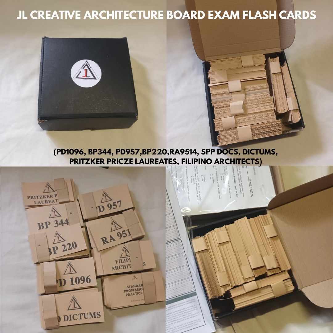 Architecture Board Exam Reviewers (Category: Textbooks) located in Santa Rosa. Submitted by ViancaVinarao (Listing ID 1447367010, Image 3). Description: ARCHITECTURE BOARD EXAM REVIEWERS FOR SALE! Hi Future Architect! LEA June 2026 passer here. Selling my materials that helped me in my review journey✨ Take all for P3700 1. Tapnatser Architecture Mock Exam Complete 7 Sets - P1200 (Includes answer keys and answer sheets. Only 2 sets have writings) 
