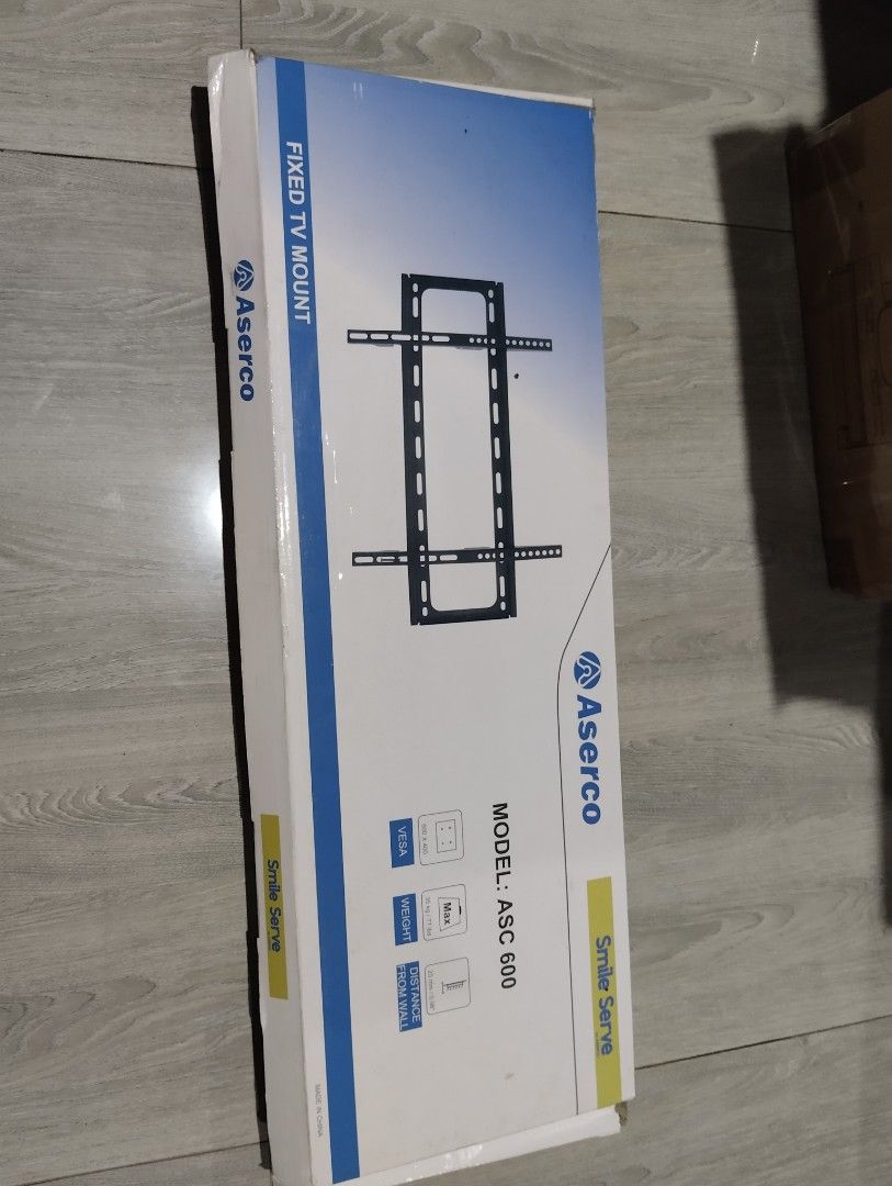 Aserco TV bracket Holder Wall mount (Category: Home Improvement Tools & Accessories) located in Antipolo. Submitted by PickClickShip (Listing ID 1447390684, Image 1). Description: TV Bracket Wall Mount - Aserco Asc 600 - 600x400 vesa - 35kg/77 lbs max weight capacity - distance from wall 25mm / 0.98" - more or less can accommodate 55-65" TV.