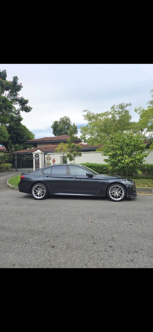 BMW 7 Series 740Li M Sport [2016] (A) (Category: Used Cars) located in Singapore. Submitted by gtr88 (Listing ID 1447389613, Image 1). Description: Dark grey BMW 7 Series sedan. Tan leather interior. Alloy wheels. Looks sleek and well-maintained. Ready for a new owner. Feel free to ask questions..