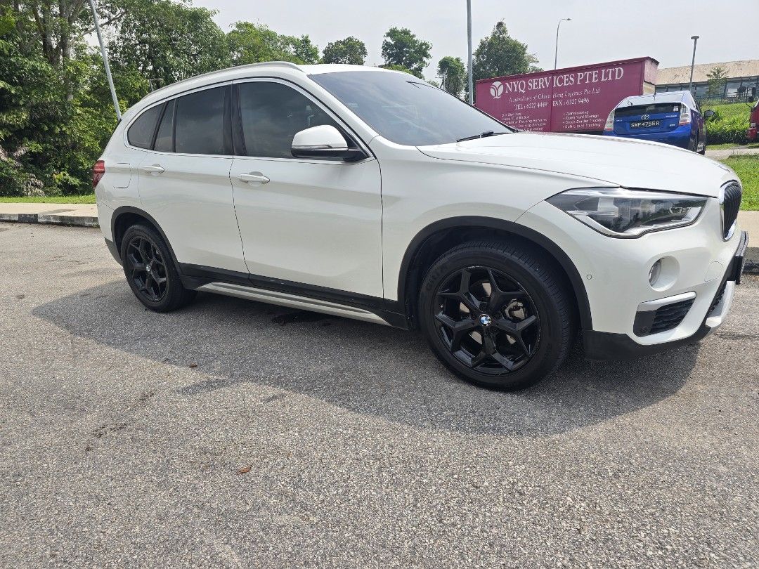 BMW X1 sDrive18i xLine (A) (Category: Used Cars) located in Singapore. Submitted by easyswing (Listing ID 1447448787, Image 2). Description: White BMW X1. Black rims. Sunroof. Leather seats. Well maintained. Ready for a new owner. Contact me for viewing..
