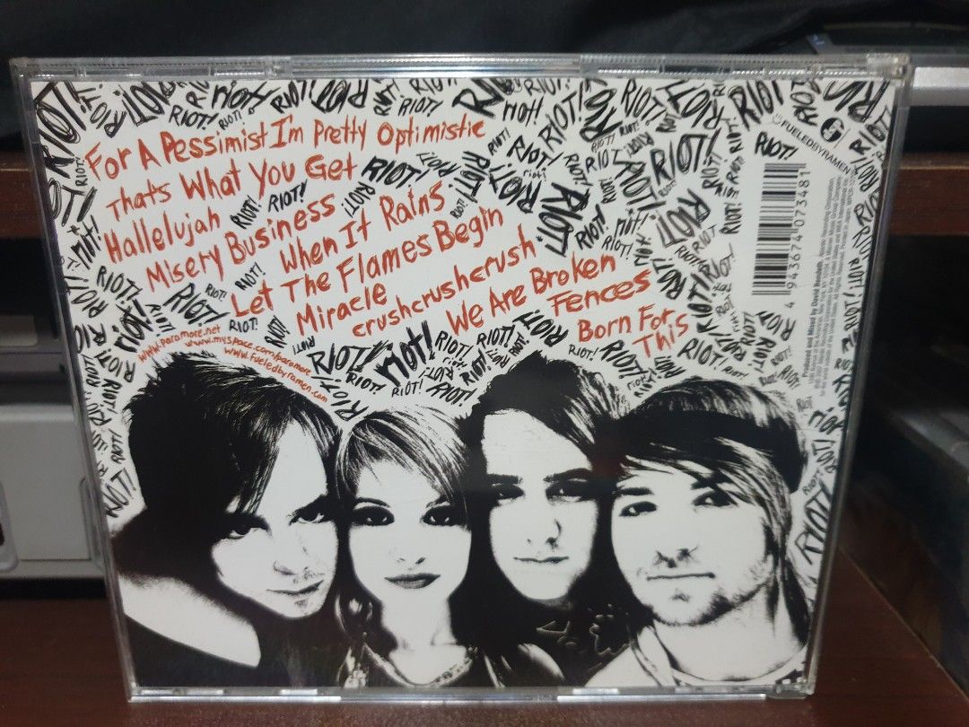 CD PARAMORE - riot (Category: CDs & DVDs) located in Makati City. Submitted by KaTiToYs (Listing ID 1447453439, Image 2). Description: paramore - riot japan🇯🇵press NM meet ups: Makati / BGC / Ortigas... Metro Manila / nearby provinces buyers - pick up via: lalamove / grab... Provincial buyers - ship via: lbc / jrs / jnt... MOP: Gcash ❌❌❌NO COD / COP❌❌❌.