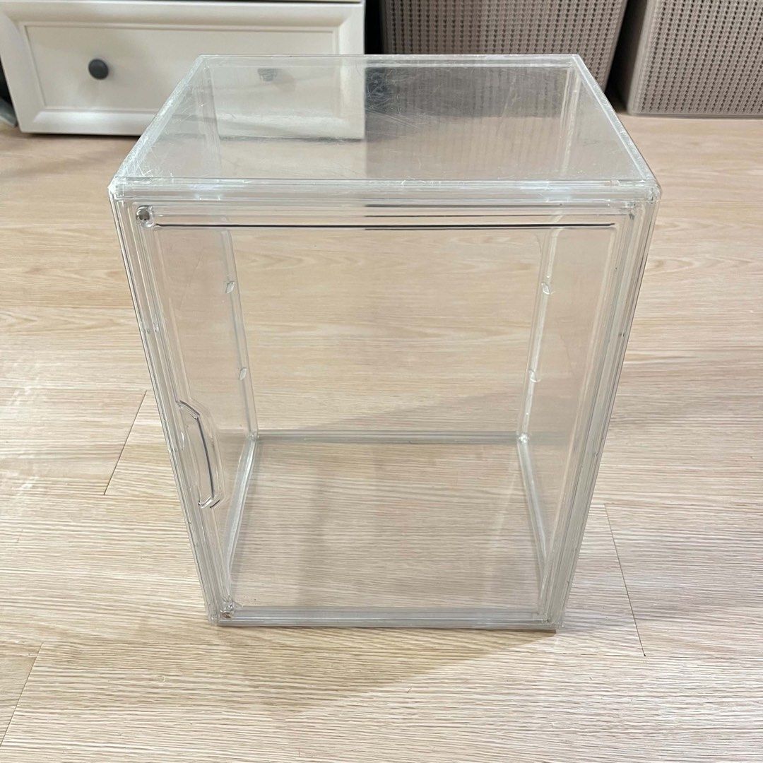 Clear Acrylic Storage Box with Hinged Door (Category: Storage Boxes & Baskets) located in Catarman. Submitted by anndadel (Listing ID 1447309569, Image 1). Description: Price still negotiable - Transparent acrylic box - Hinged side door for easy access - Ideal for organizing small items or displaying collectibles - Stackable design - Clean and simple aesthetic - No dividers included.