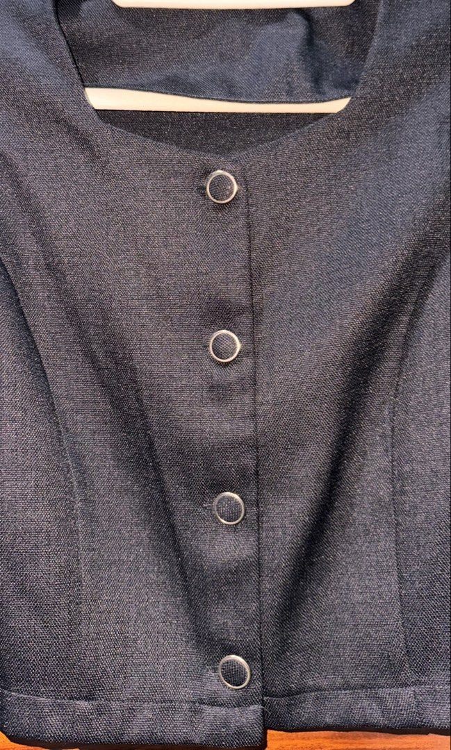 Dainty and Elegant Black Blazer/Coat (Category: Coats, Jackets and Outerwear) located in Makati City. Submitted by forg3d_paradox (Listing ID 1447451194, Image 3). Description: 🌟 Good for office or casual use. 🌟 very dainty and elegant🌸☺️ 🌟 No noted flaw.I seldom used this because we have issued company blazer. 🌟 M on tag but can fit to XS - S without looking too oversized. 🌟 strictly payment first policy via BDO only. 🌟 Buyer should shoul