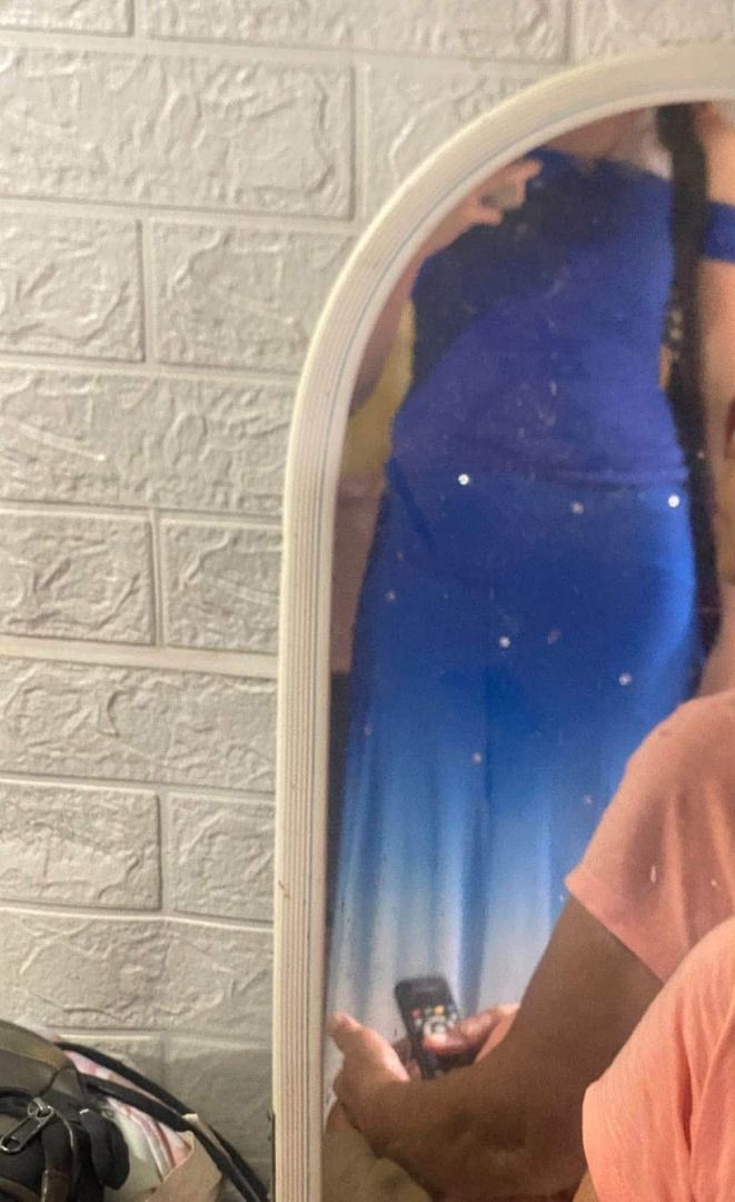 full length Blue Ombre Sparkly Skirt (Category: Skirts) located in Cebu City. Submitted by just_pingkyle (Listing ID 1447405996, Image 2). Description: Flaw: One missing gem Two small yellow spots.