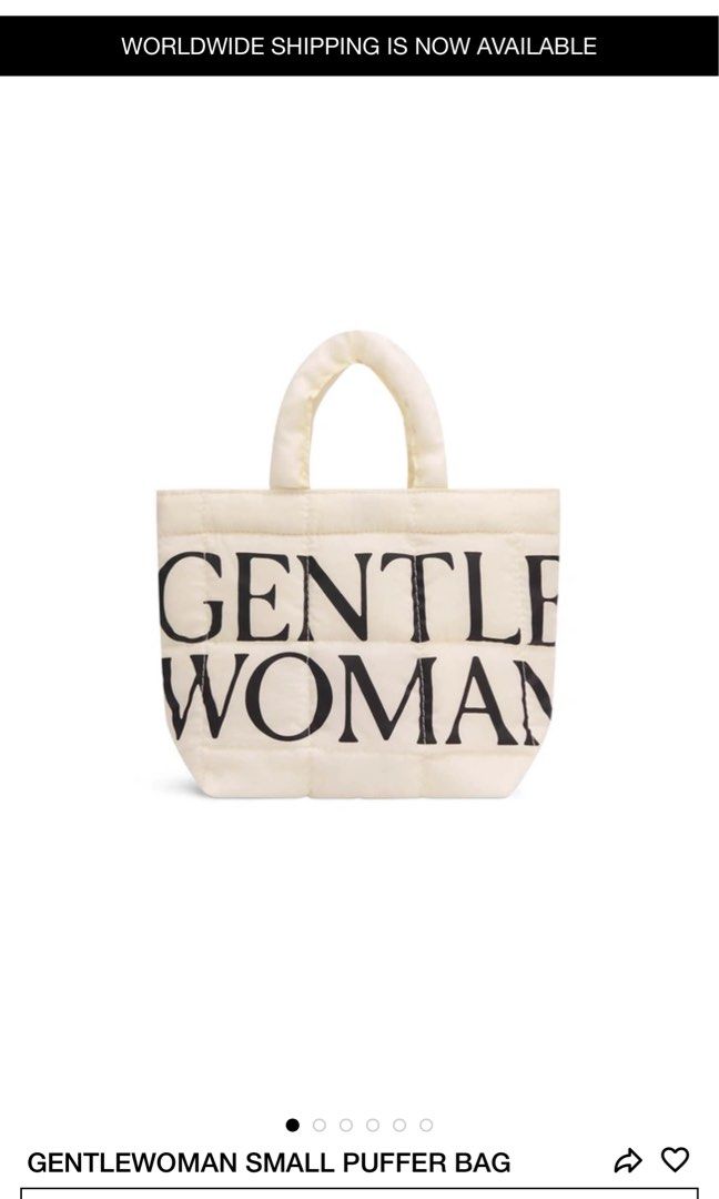 Gentlewoman Small Puffer Handbag (Category: Purses & Pouches) located in Paranaque City. Submitted by missthrifttease (Listing ID 1447300128, Image 2). Description: First few photos are from the website. Great for the beach, as kikay kit, lunch bag or extra bag. Lightweight and packable. Please refer to the photos for the item’s actual size and condition. When worn photos and inclusions will be included in the post if available. Reason for sellin