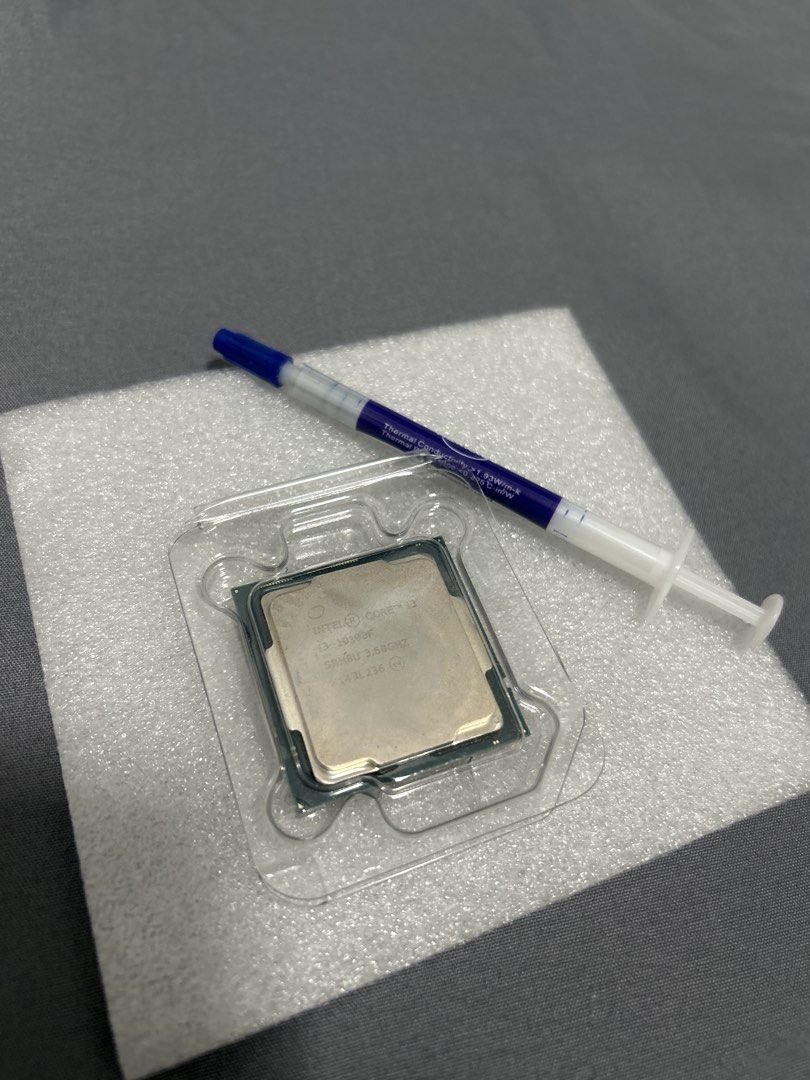Intel Core i3-10100F CPU Processor (Category: Computer Parts) located in Subang Jaya. Submitted by danielschiffer (Listing ID 1447460571, Image 1). Description: Intel Core i3-10100F, good working condition. No issues. Comes with thermal paste. Selling due to upgrade..