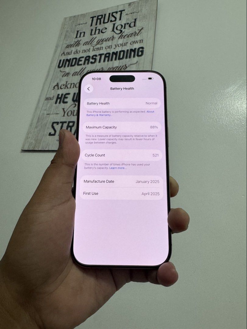 iPhone 16 Pro 128gb (F.U) (Category: iPhone 16 Series) located in San Juan City. Submitted by wainefreygadgetshop (Listing ID 1447305151, Image 3). Description: iPhone 16 Pro 128 (F.U) (NTC APPROVED ) (PLEASE SEARCH MO NALANG FULL SPECS) ALL GOODS AT WORKING NO REPAIR HISTORY PEDE PANG BACK UP PHONE SCREEN TESTED SIGNAL TEST CAMERA SOBRANG LINAW 88% BATTERY HEALTH MAY TRUE TONE MAY FACE I.D HONEST ISSUE ILALAGAY SA NOTE KUNG MERON MAN PARA AWARE 