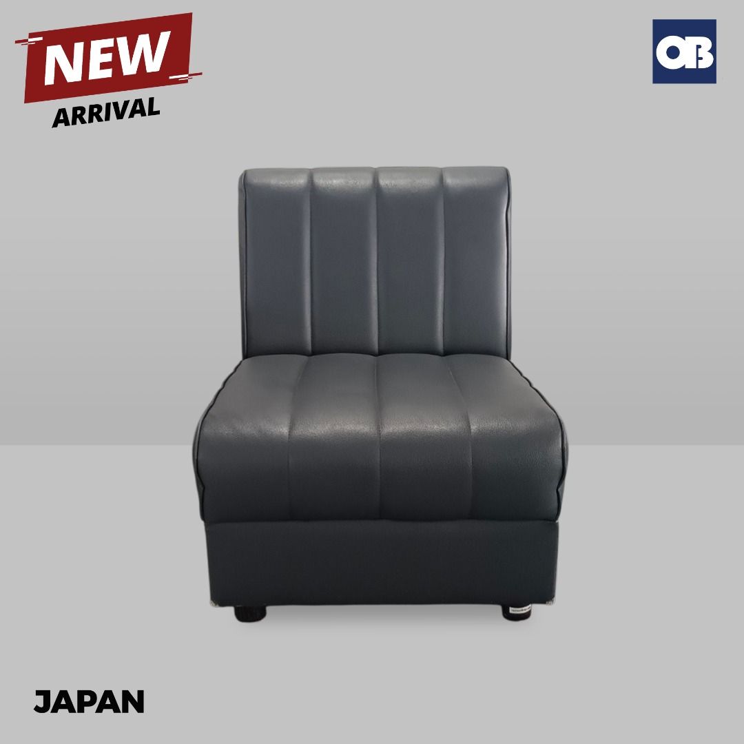 Japan Single Sofa (Category: Sofas) located in Quezon City. Submitted by officebustersph (Listing ID 1447295873, Image 1). Description: Description: A comfortable single-seater sofa made with smooth leather upholstery and a sturdy wooden frame for durability and style. It provides a cozy seat for relaxing while adding a classic and elegant touch to any living room, office, or lounge space. The strong wood structure ensures long-lasting support, w